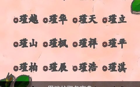 男孩的取名宝典