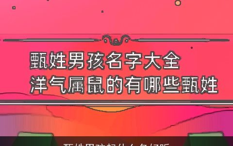 甄姓男孩起什么名好听