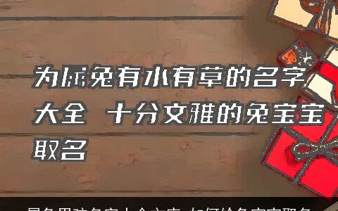 属兔男孩名字大全文库 如何给兔宝宝取名