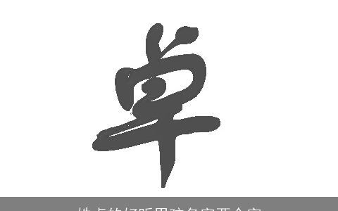 姓卓的好听男孩名字两个字