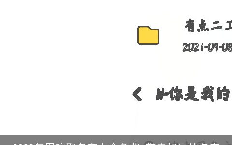 2024年男孩取名字大全免费 带来好运的名字