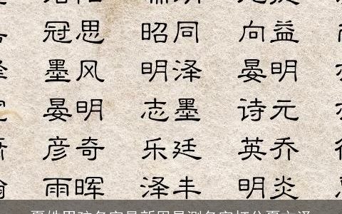 夏姓男孩名字最新周易测名字打分夏文泽