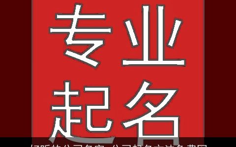 好听的公司名字 公司起名方法免费网
