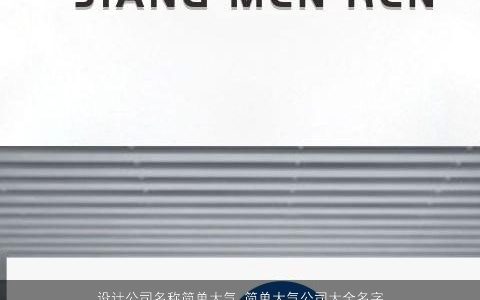 设计公司名称简单大气 简单大气公司大全名字大全设计类 简单大气简单大气的公司公司名字
