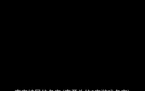 夜字结尾的名字(夜开头的3字游戏名字)