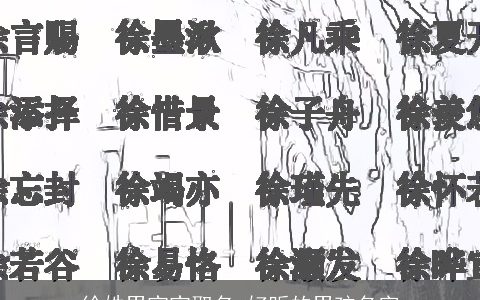 徐姓男宝宝取名 好听的男孩名字