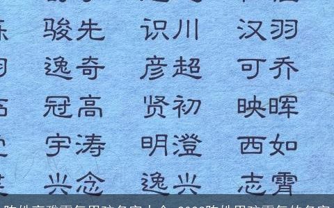 陈姓高雅霸气男孩名字大全 2023陈姓男孩霸气的名字