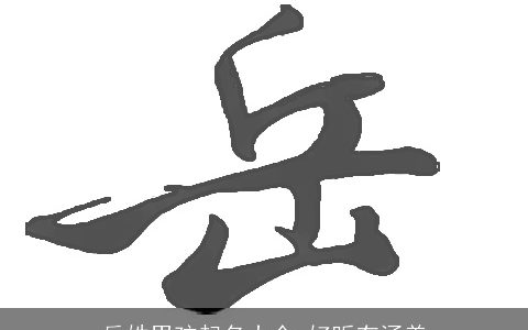 岳姓男孩起名大全 好听有涵养