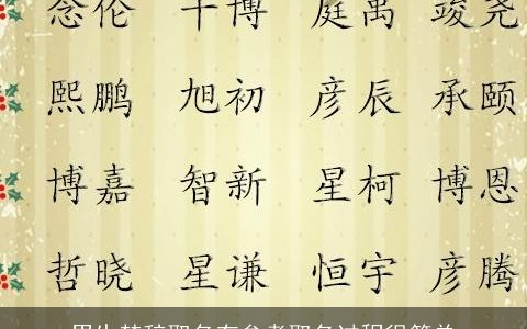 男生楚辞取名有参考取名过程很简单