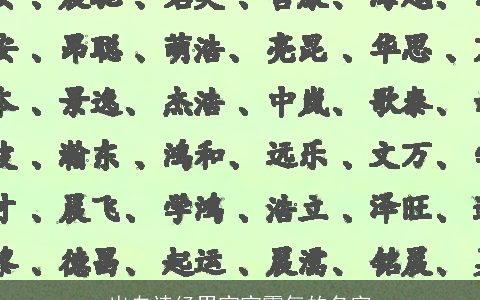 出自诗经男宝宝霸气的名字