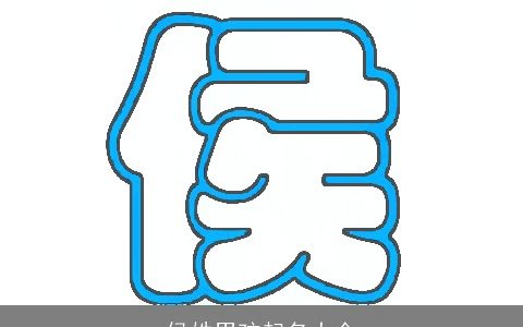 侯姓男孩起名大全