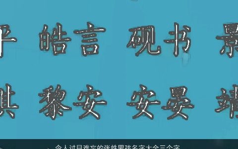 令人过目难忘的张姓男孩名字大全三个字 2023有涵养新颖的张姓男孩名字大全筛选