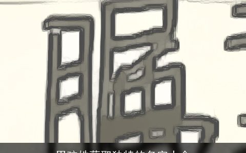 男孩姓蔡取独特的名字大全