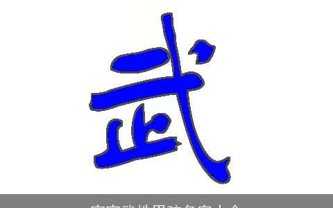 宝宝武姓男孩名字大全