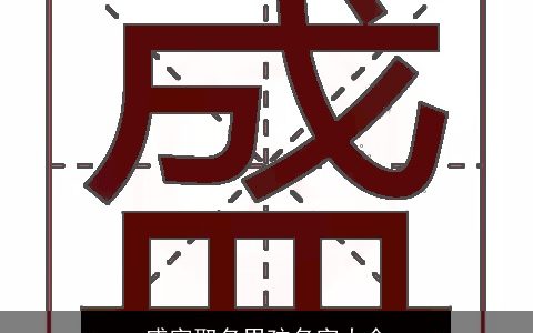 盛字取名男孩名字大全
