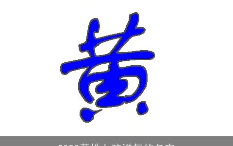 2023黄姓女孩洋气的名字