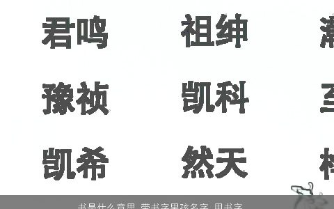 书是什么意思 带书字男孩名字 用书字取名大全的寓意 洋气寓意的带书字男孩名