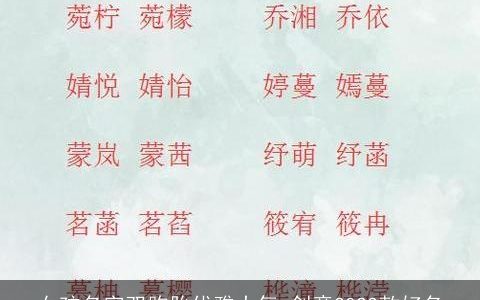 女孩名字双胞胎优雅大气 创意2023款好名