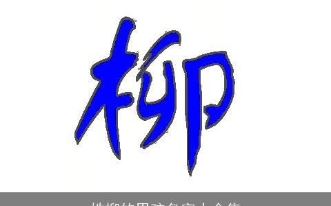 姓柳的男孩名字大全集