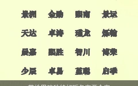 苏姓男孩独特好听名字两个字