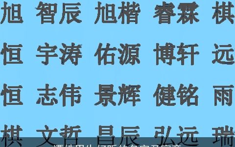 谭姓男生好听的名字及寓意