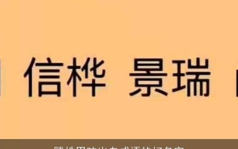 滕姓男孩出自成语的好名字