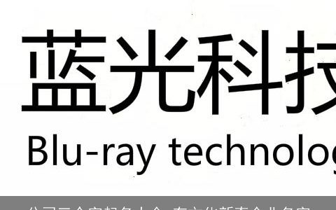公司三个字起名大全 有文化新奇企业名字