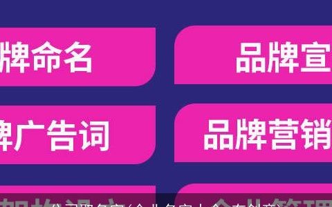 公司取名字(企业名字大全 有创意)