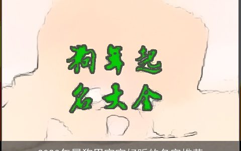 2024年属狗男宝宝好听的名字推荐