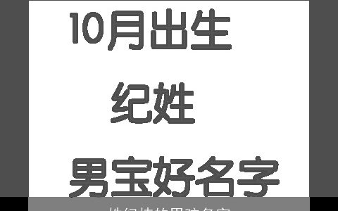 姓纪炜的男孩名字