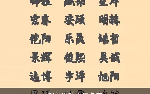 邹姓男孩大气名字