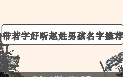 赵姓缺火男孩100分名字