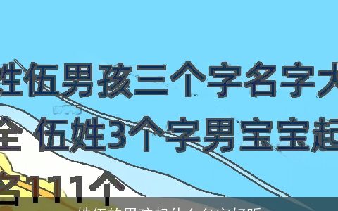 姓伍的男孩起什么名字好听