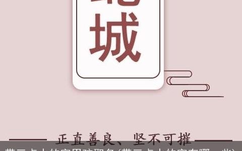 带三点水的字男孩取名(带三点水的字有哪一些)