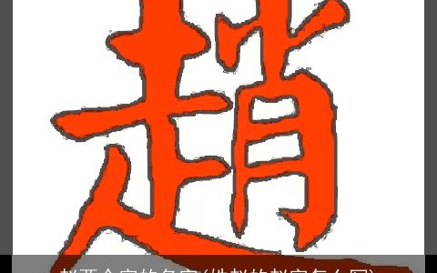 赵两个字的名字(姓赵的赵字怎么写)