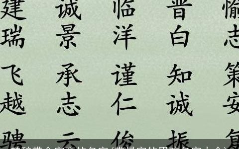 楚辞带金字旁的名字(带晨字的男孩名字大全)