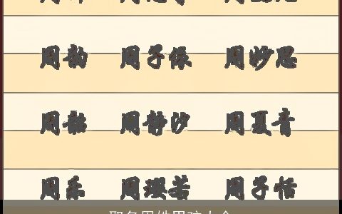 取名周姓男孩大全