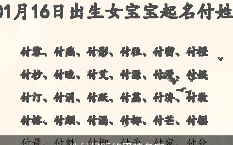 姓付好听的男孩名字