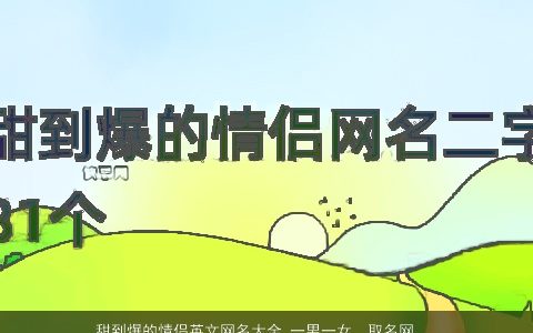 甜到爆的情侣英文网名大全 一男一女  取名网 2023帅气有涵养的情侣英文网名男女名字大全推荐