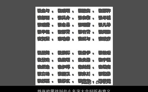 姓张的男孩叫什么名字大全好听有意义 2024帅气好听的张姓男孩名字大全
