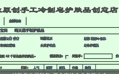 护肤品公司起名 两个字的企业名称大全