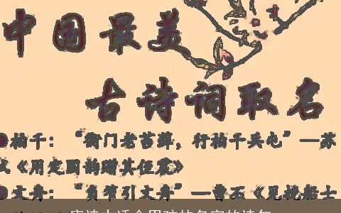 唐诗中适合男孩的名字的诗句