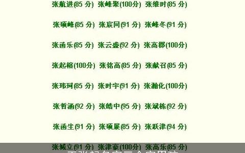 王张起名字三个字男孩