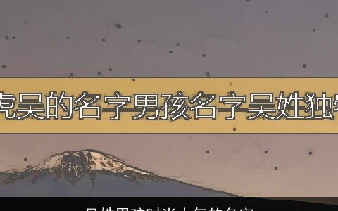 吴姓男孩时尚大气的名字