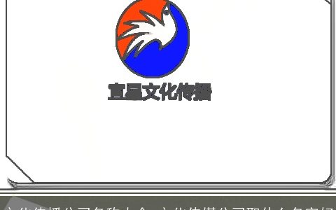 文化传播公司名称大全 文化传媒公司取什么名字好