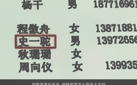 胡姓宝宝起名字 胡姓宝宝怎么取名大全好 2024独一无二好听的胡姓宝宝名最新
