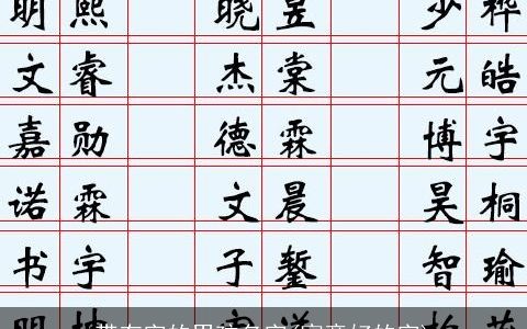 带有字的男孩名字(寓意好的字)