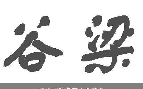 梁姓男孩名字大全精选