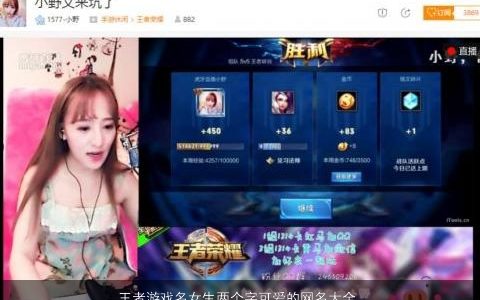 王者游戏名女生两个字可爱的网名大全怎么取 有涵养可爱的游戏女生网名名字