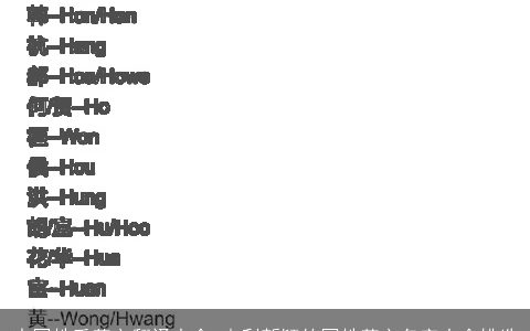 中国姓氏英文翻译大全 吉利新颖的国姓英文名字大全挑选